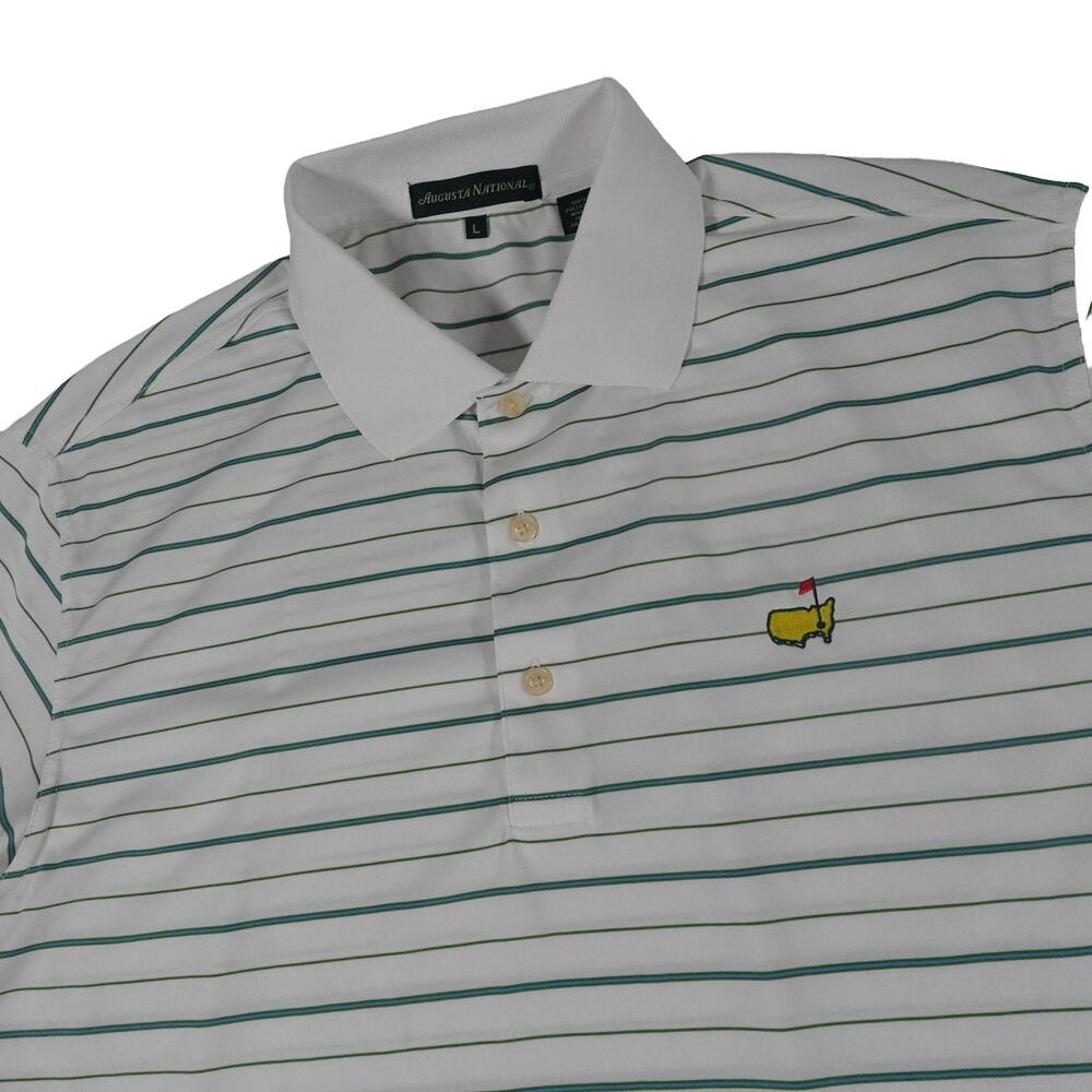 Augusta National Golf Club Masters Performance Striped Polo Shirt Men's Large